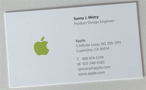 apple workers business cards.